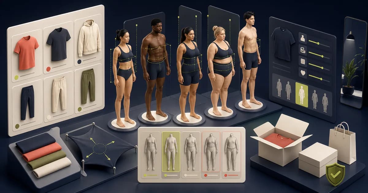 Apparel sizing and fit user experience on a clothing product page