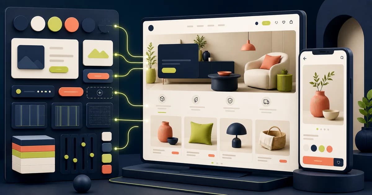 Shopify design map separating storefront theme, merchant admin, app, and checkout-kit frames in Figma