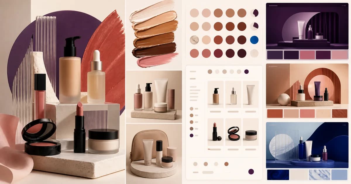 Cosmetics theme ranking with named shades and ingredient details
