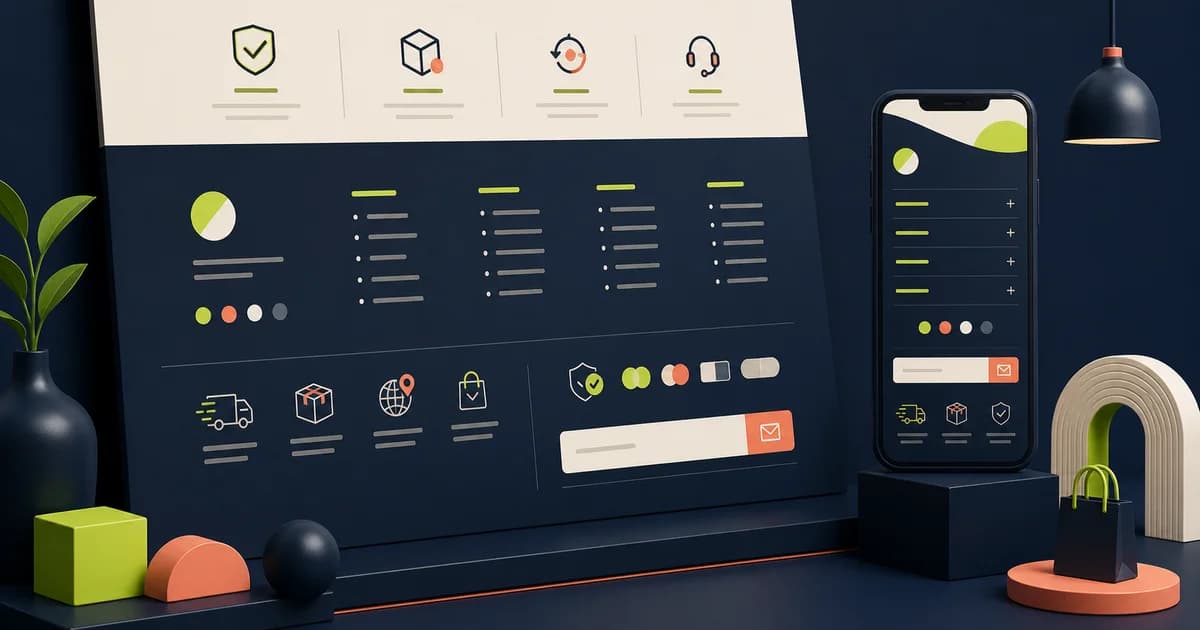 Organized e-commerce footer with support and policy links