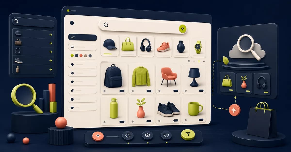 Store search interface with suggestions filters and recovery