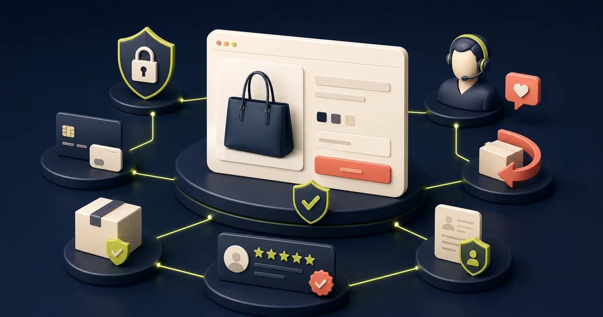 Verified trust information beside an e-commerce purchase decision