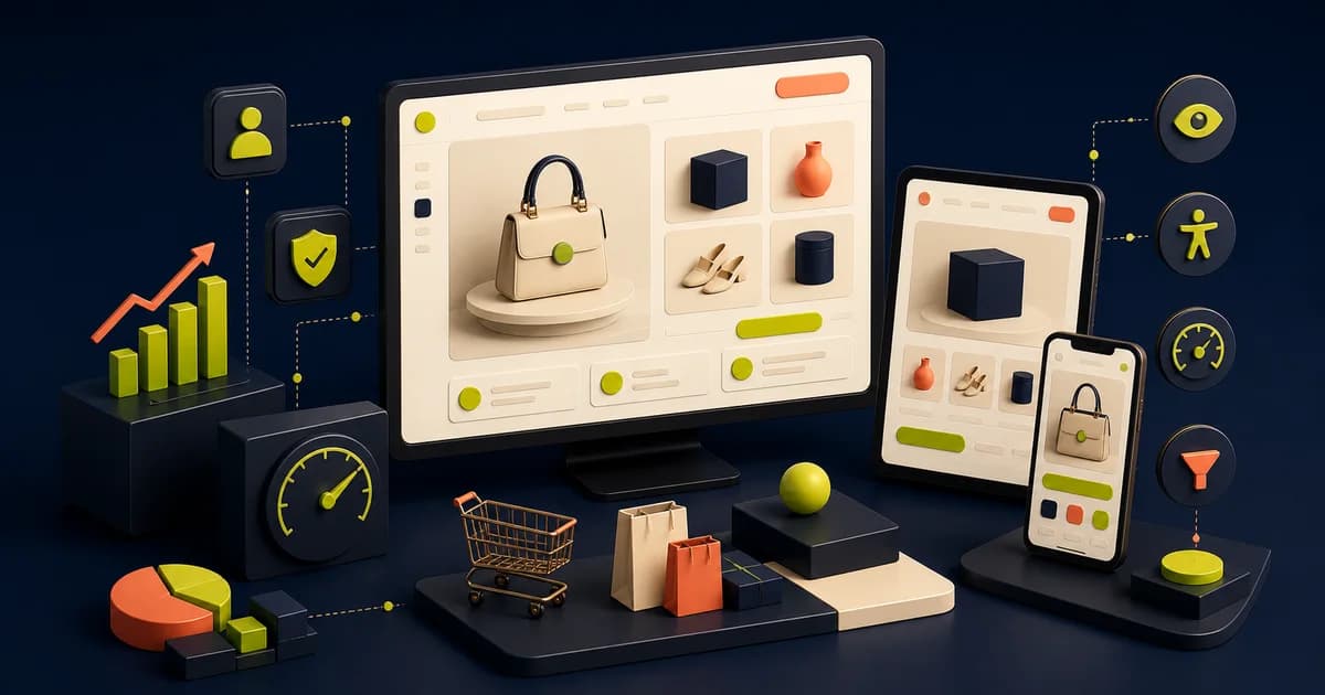 Responsive e-commerce system spanning discovery product cart and checkout