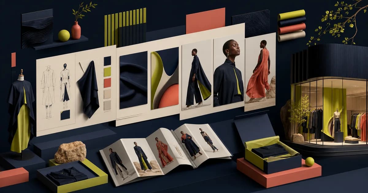 Fashion brand identity and product storytelling system