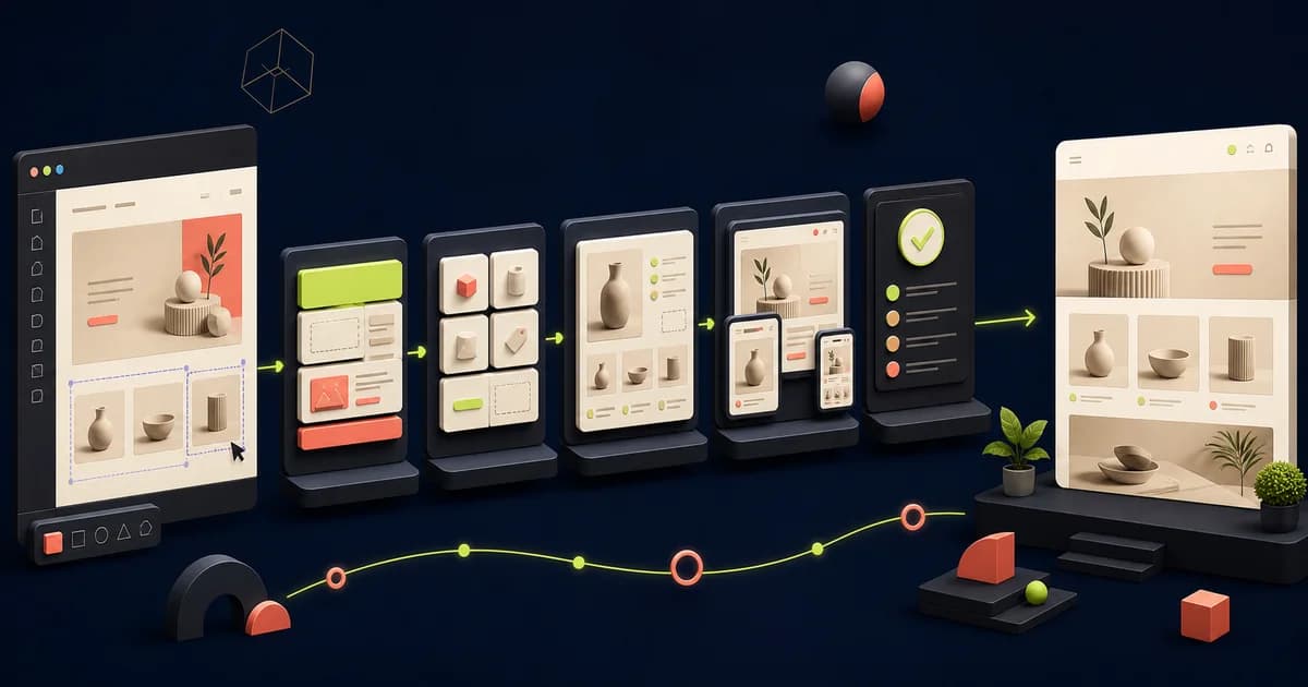 Figma storefront design transitioning into Shopify theme code