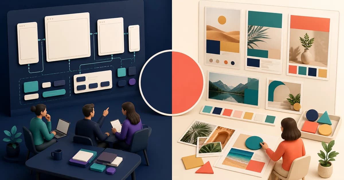 Figma interface workflow compared with Canva visual content production