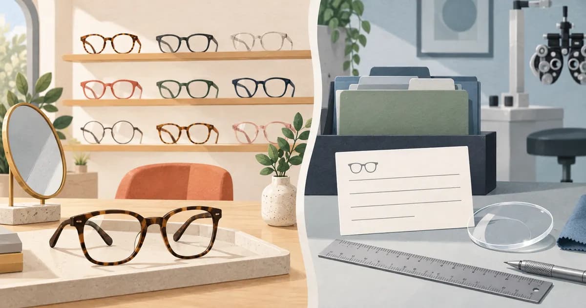 Editorial illustration for Optics for prescription eyewear: what the theme does and what needs an app