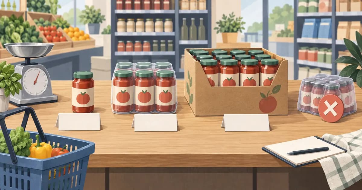 Editorial illustration for Groxery vs a free Shopify theme: a pack-size shopping test