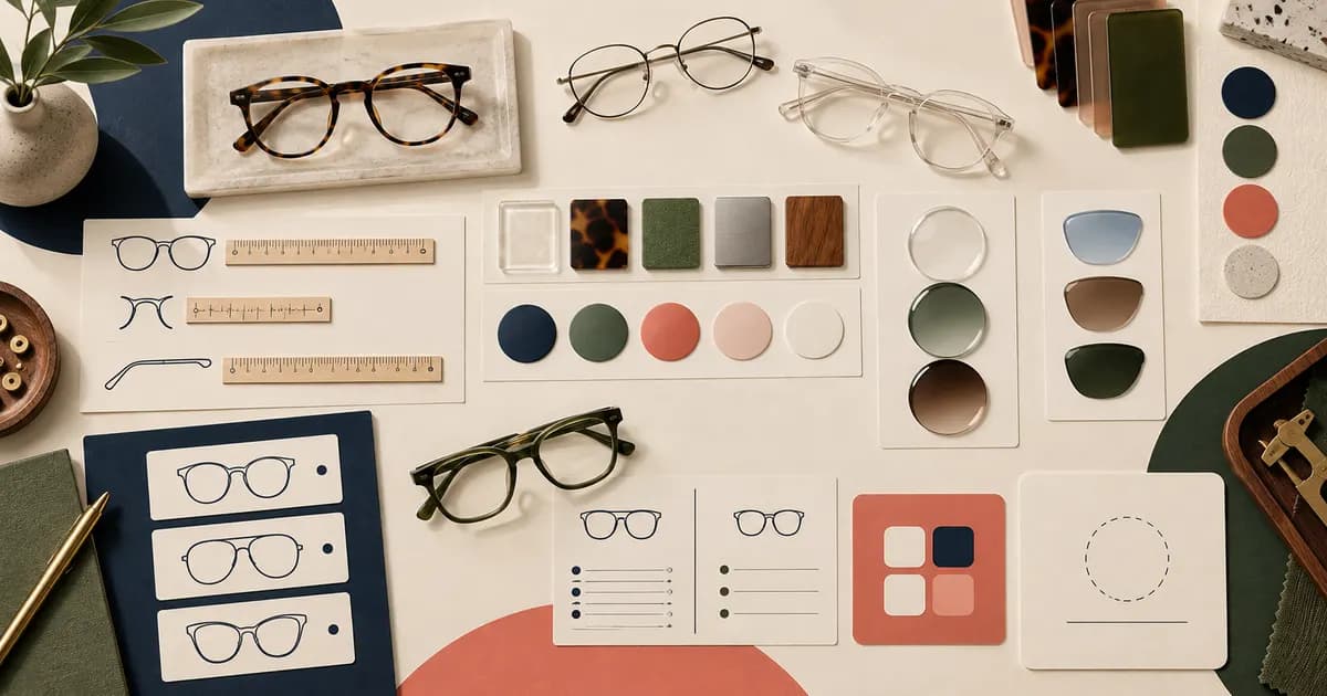 Editorial illustration for Mapping eyewear catalog attributes to Shopify metafields