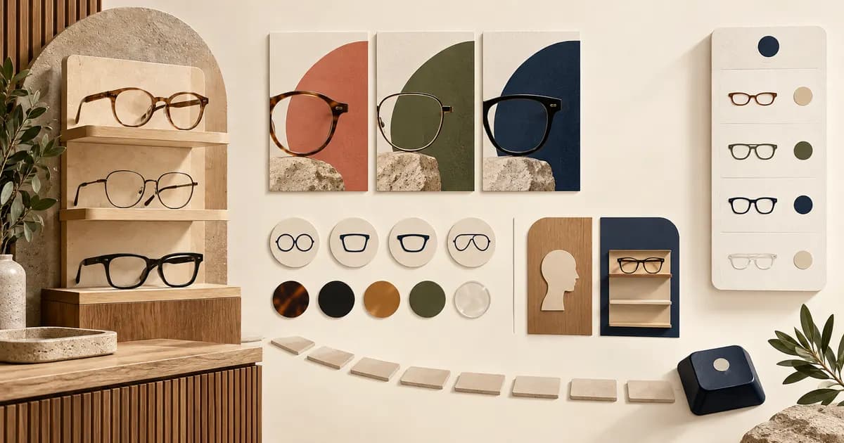 Editorial illustration for Designing navigation for a small eyewear assortment
