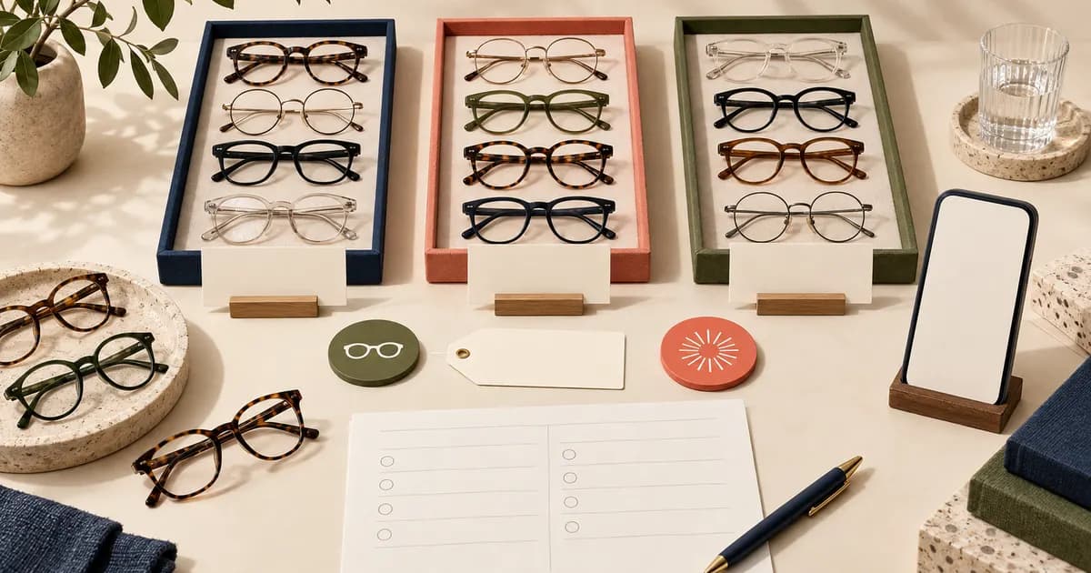 Editorial illustration for Choosing collection sort defaults for eyewear shoppers