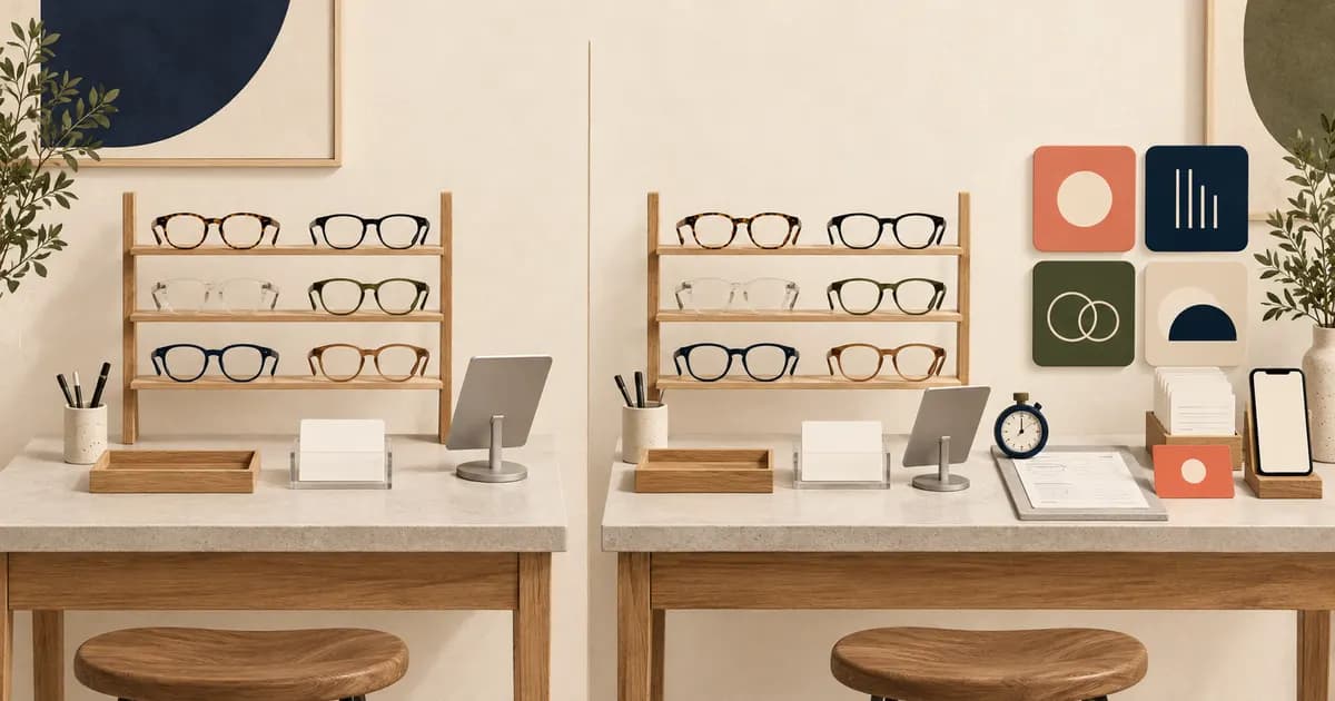 Editorial illustration for Measuring an eyewear storefront before and after an app install