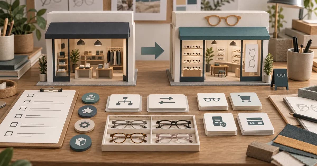 Editorial illustration for A staging checklist for switching an eyewear store to Optics
