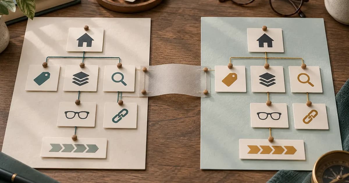 Editorial illustration for Preserving navigation during a eyewear theme migration