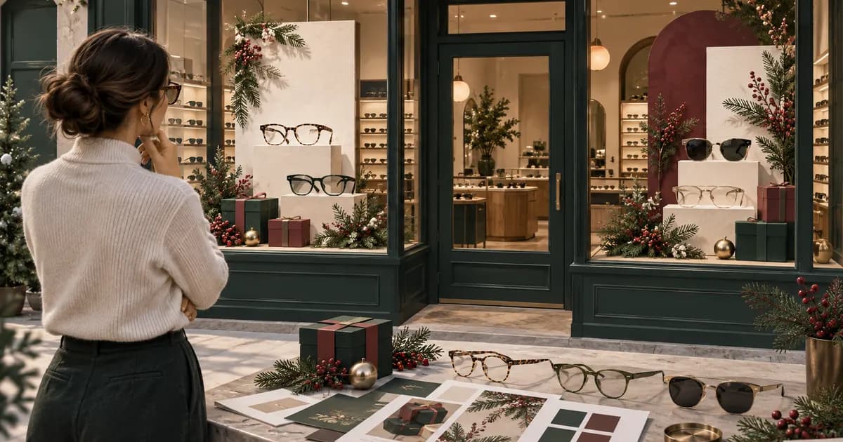 Editorial illustration for Preparing a eyewear holiday campaign without changing the whole theme
