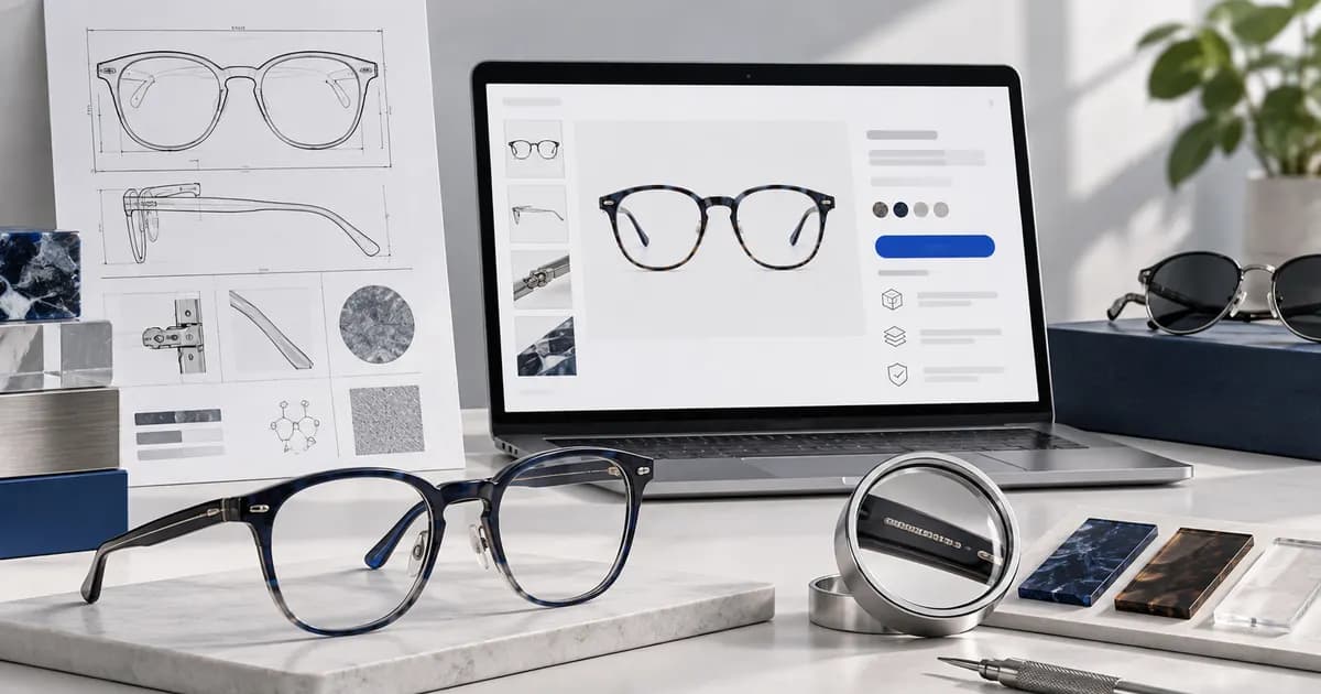 Editorial illustration for Displaying manufacturer evidence on eyewear product pages