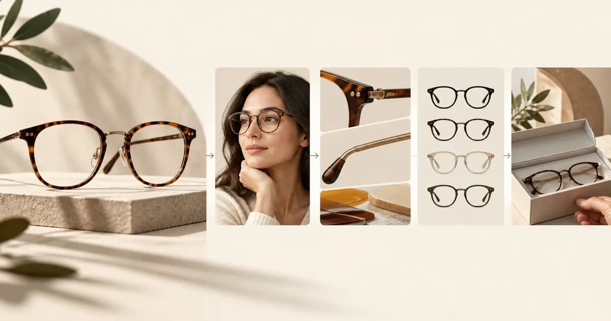 Editorial illustration for Testing eyewear product-page information order