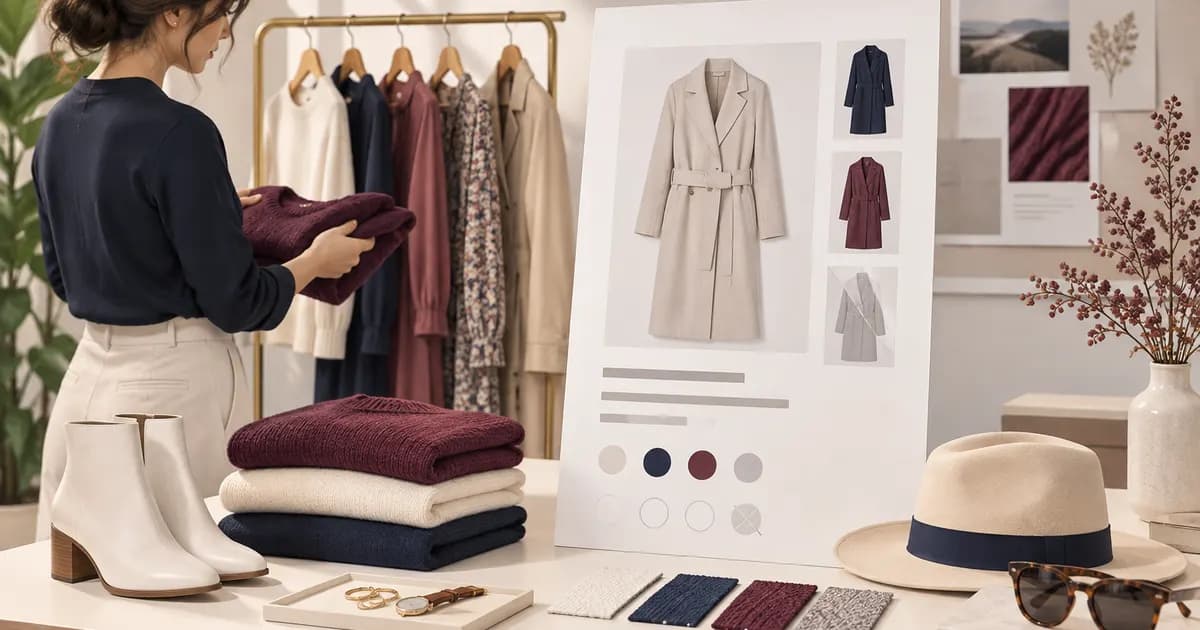 Editorial illustration for Preparing sample products for a fashion theme trial