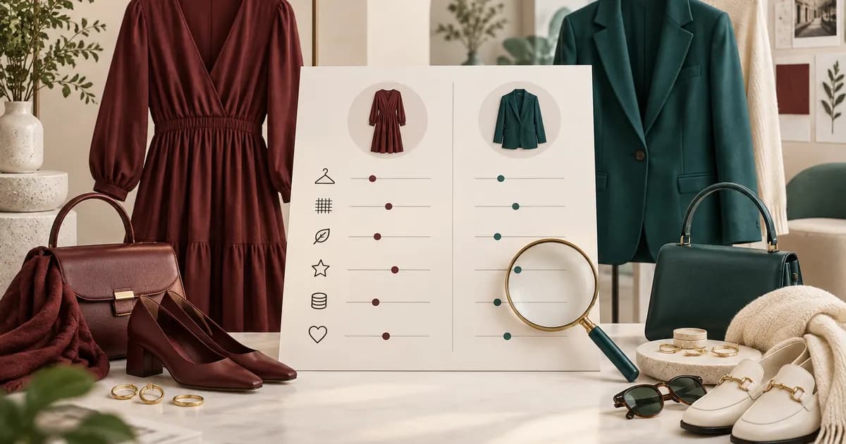 Editorial illustration for Designing a fashion product comparison worksheet
