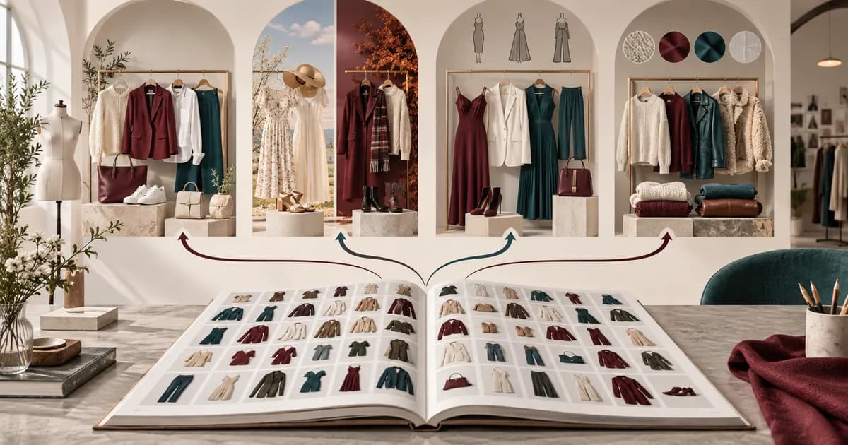 Editorial illustration for Splitting a large fashion catalog into useful collections