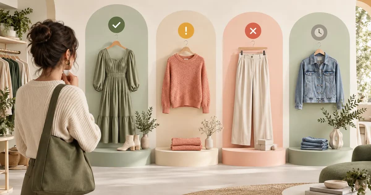 Editorial illustration for Showing stock states consistently across a fashion store