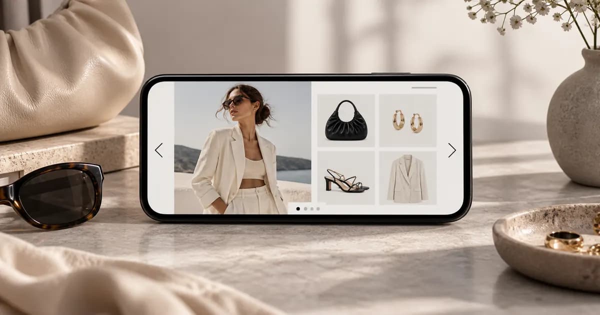 Editorial illustration for Testing mobile landscape layouts in a fashion theme