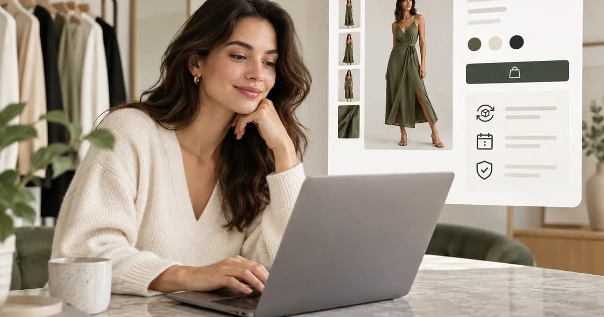Editorial illustration for Presenting return conditions before a fashion purchase