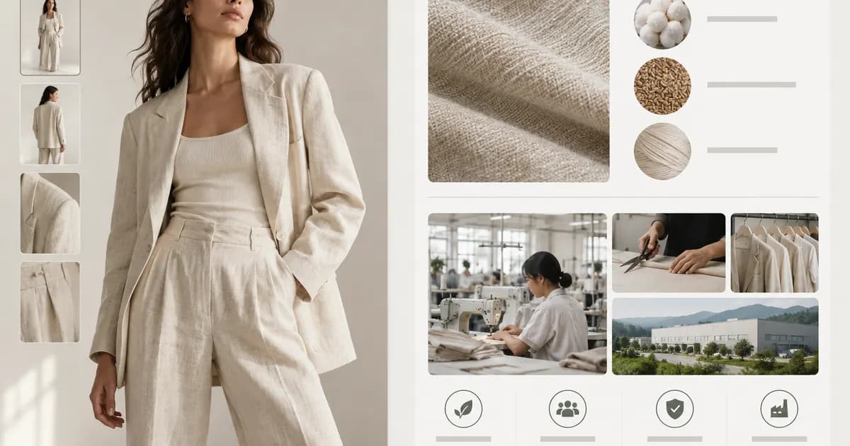 Editorial illustration for Displaying manufacturer evidence on fashion product pages