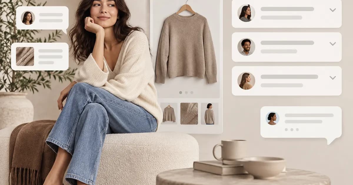 Editorial illustration for Writing a fashion product FAQ from real support conversations