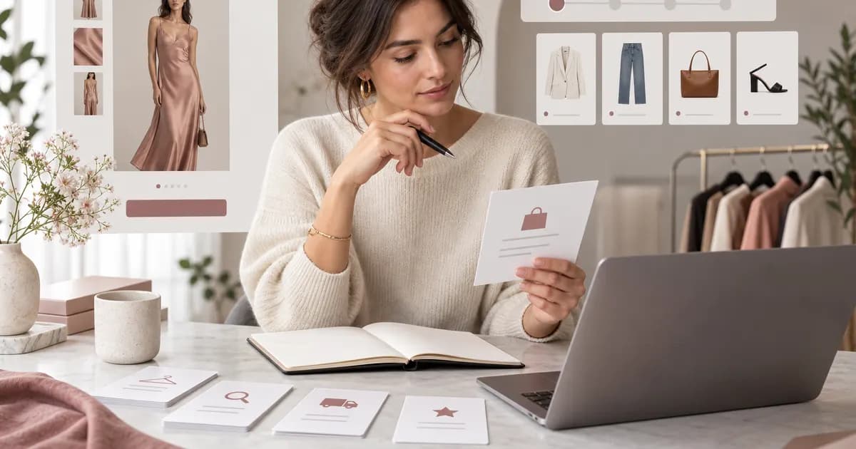 Editorial illustration for Writing a fashion store usability test script