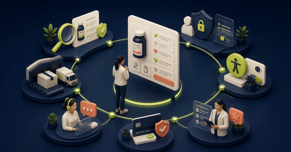 Healthcare e-commerce journey designed for clarity, support, and trust