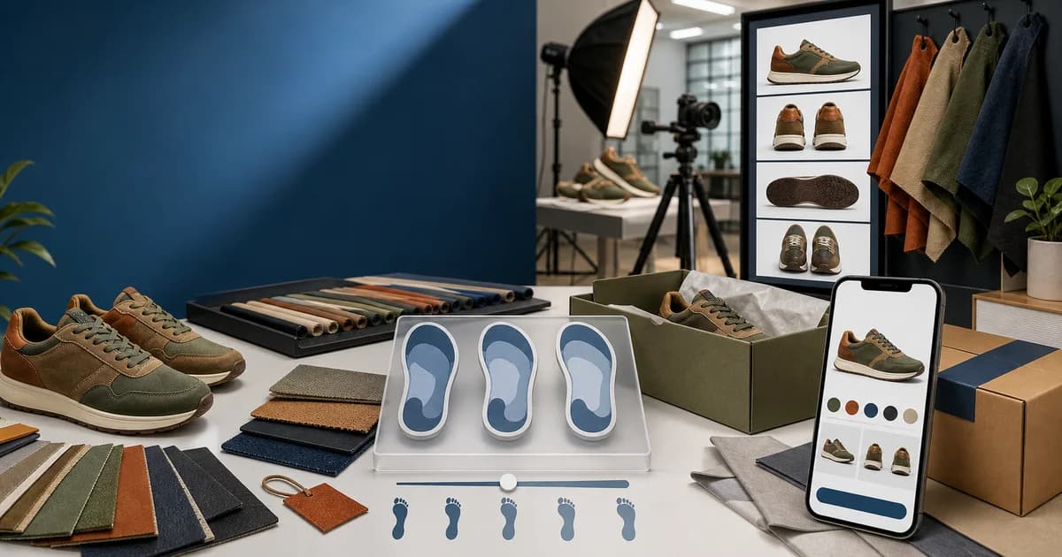 Footwear launch plan with sizing, fit guidance, inventory, and exchanges