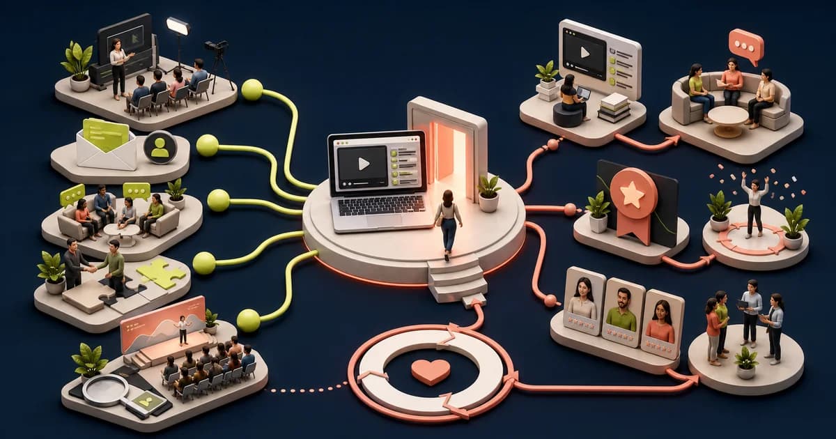Evidence-led online course marketing journey from useful lesson to qualified enrollment