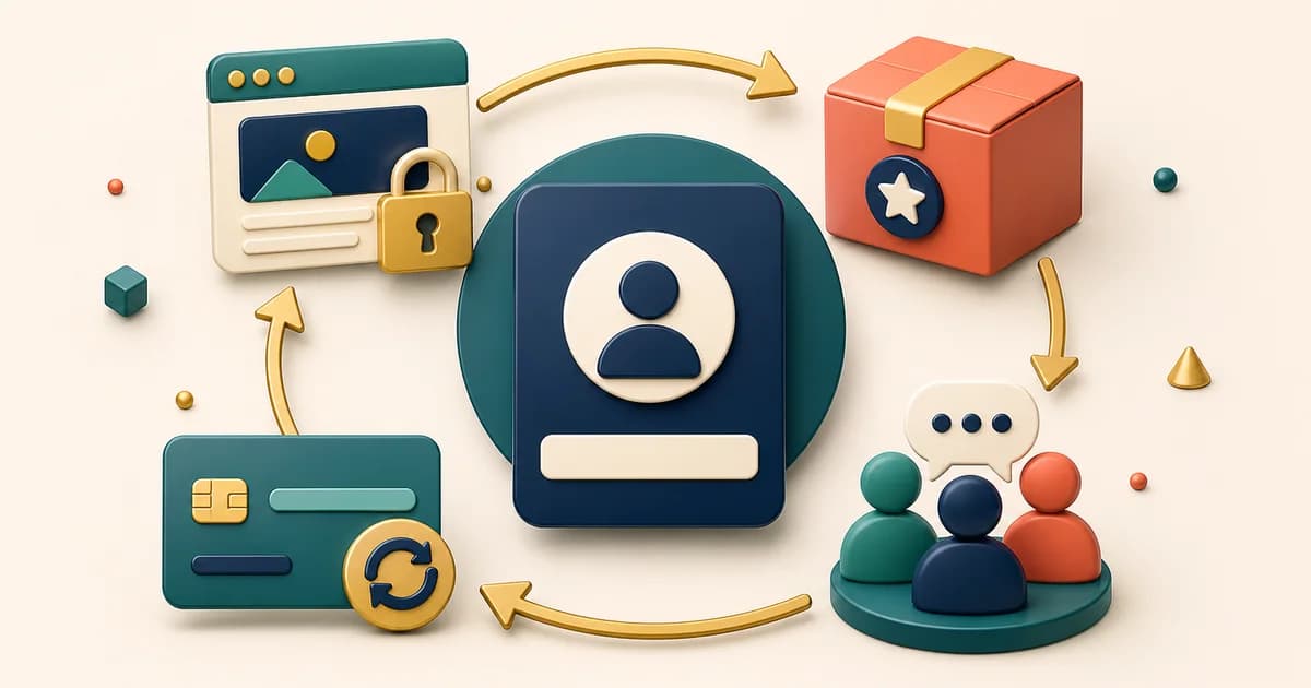 Membership site lifecycle covering onboarding, recurring value, billing, and cancellation