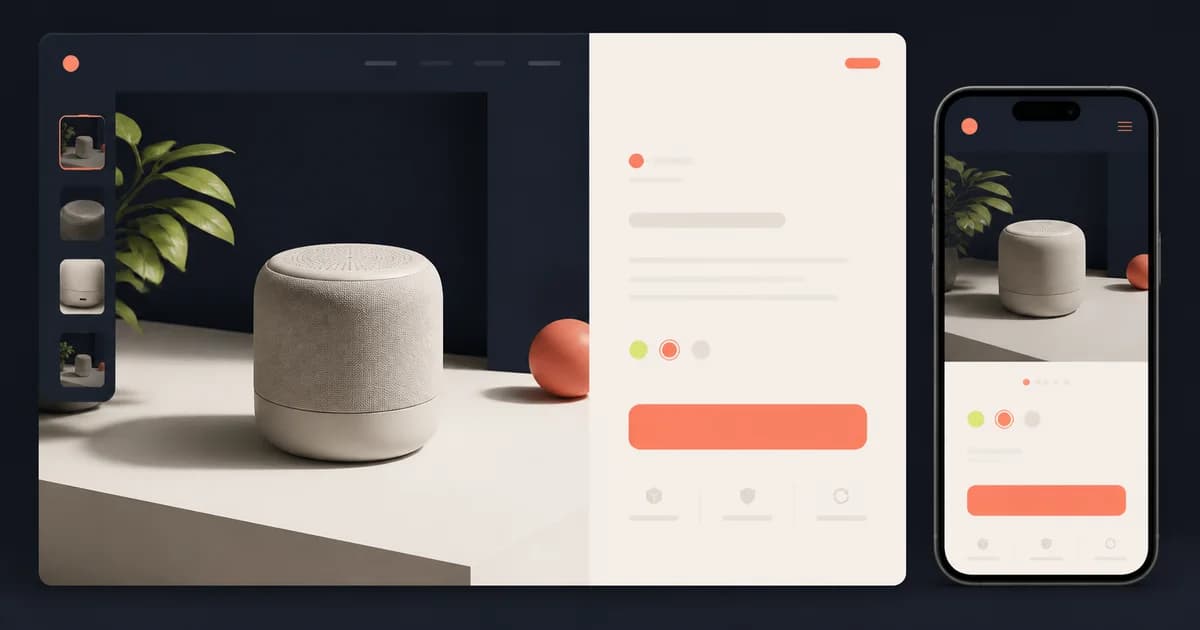 Minimal e-commerce layout with focused product content