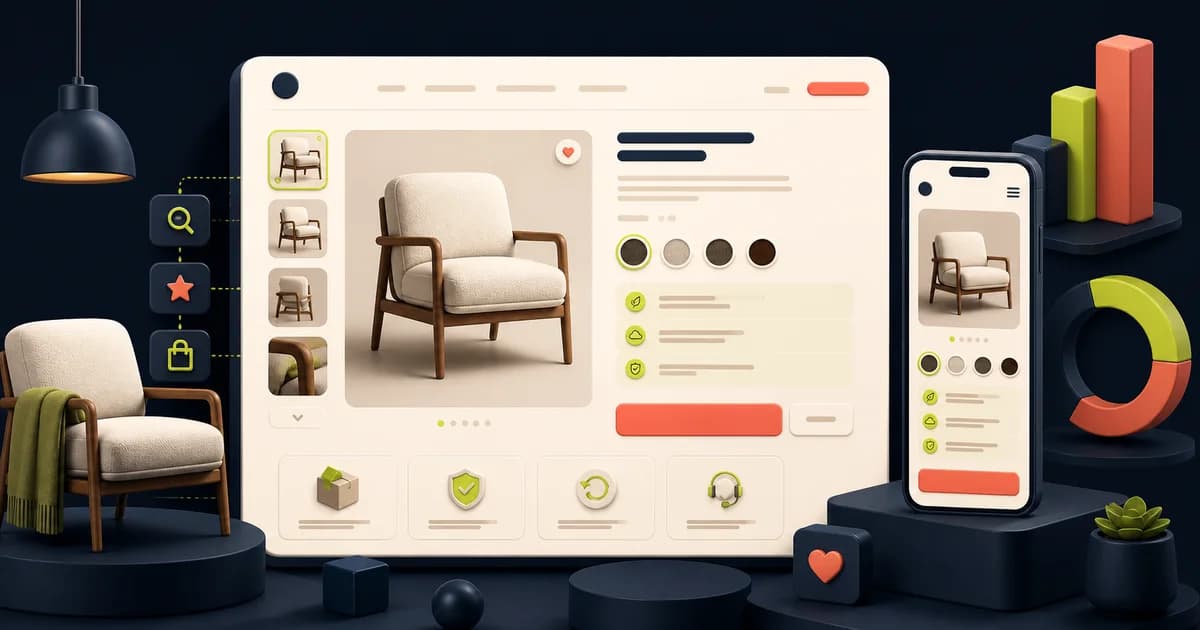 Accessible product detail page with media options and purchase controls
