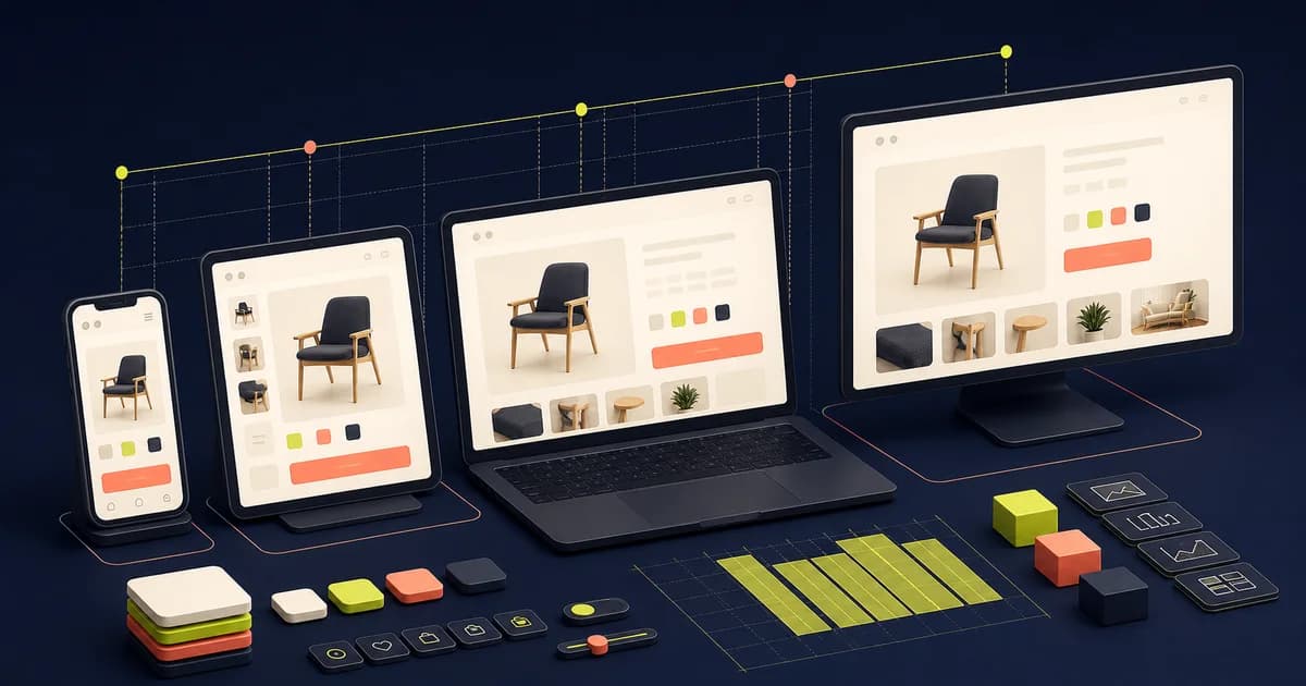 Mobile tablet and desktop e-commerce frames in Figma