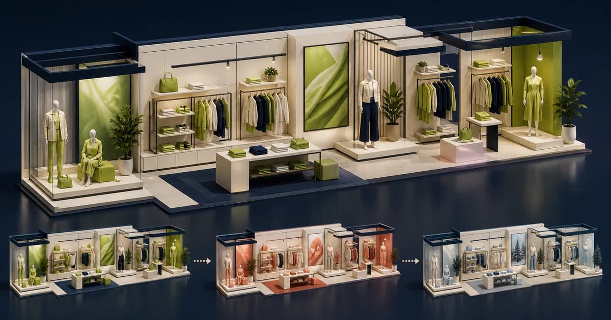 Seasonal fashion merchandising plan with permanent and campaign navigation