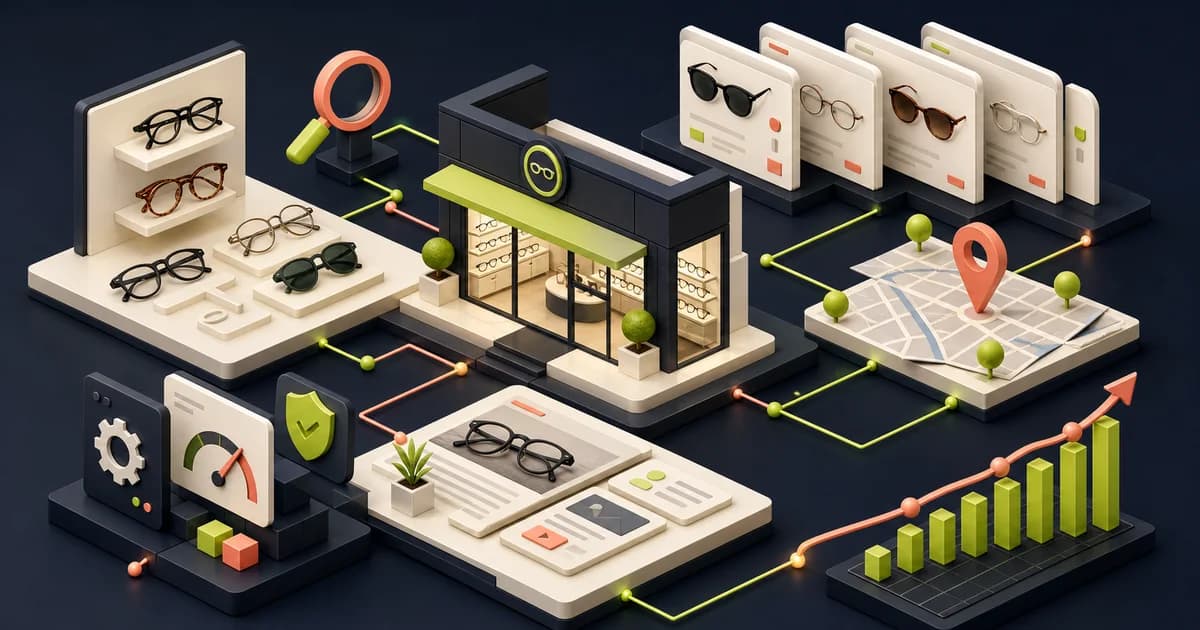 Search optimization plan for eyewear and optical store pages