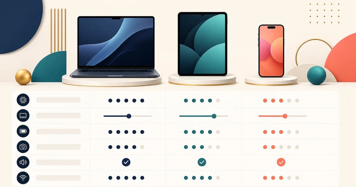 Clear technical product specification and comparison interface