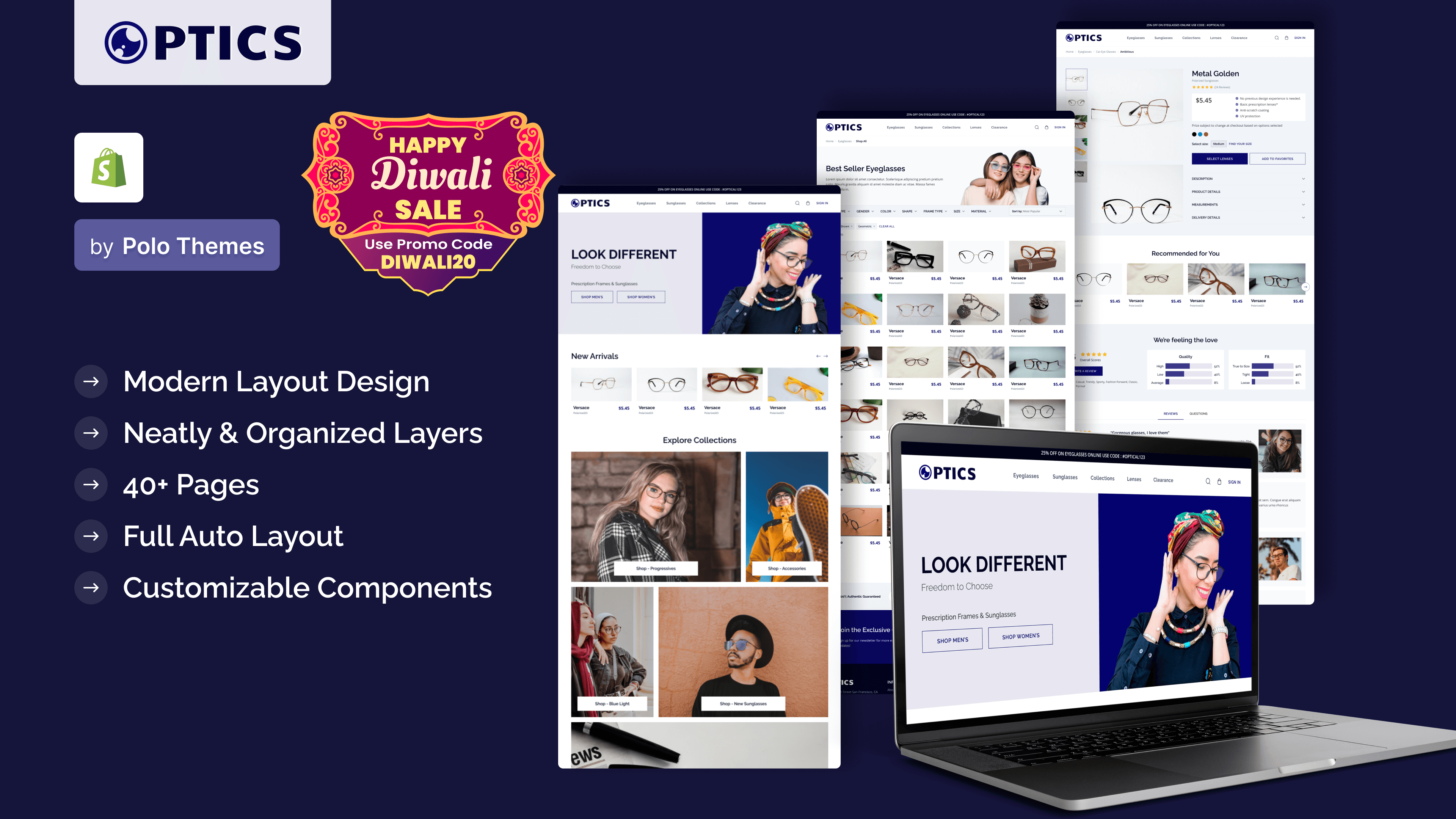 Optics Shopify theme promotional preview