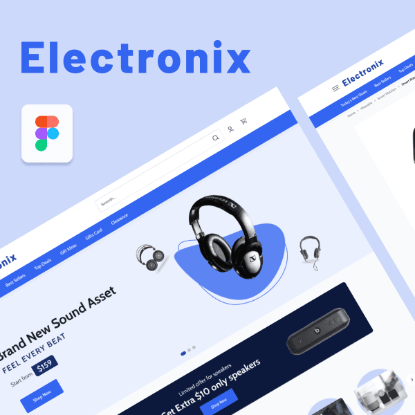 Electronix E-commerce Figma Theme & Web App UI Kit theme preview