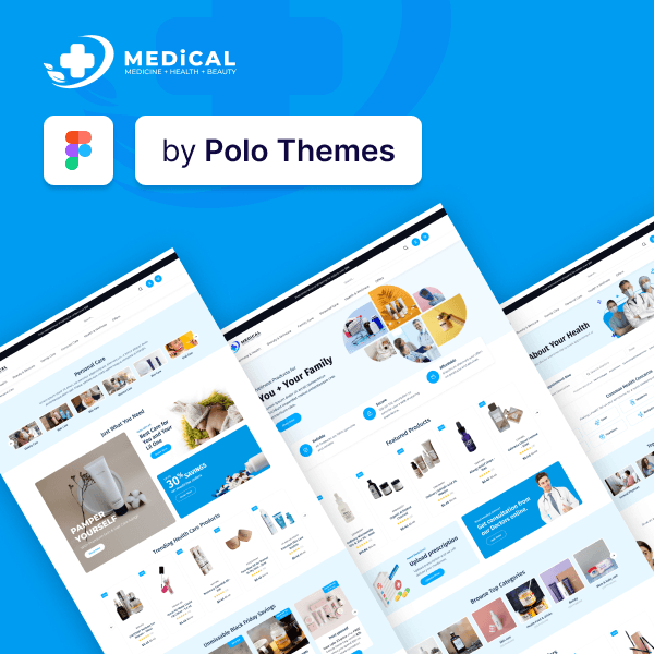 Medical E-Commerce Figma Theme & Web App UI Kit theme preview