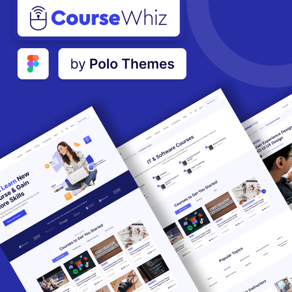 CourseWhiz E-Commerce Figma Theme & Web with Responsive App UI Kit theme preview