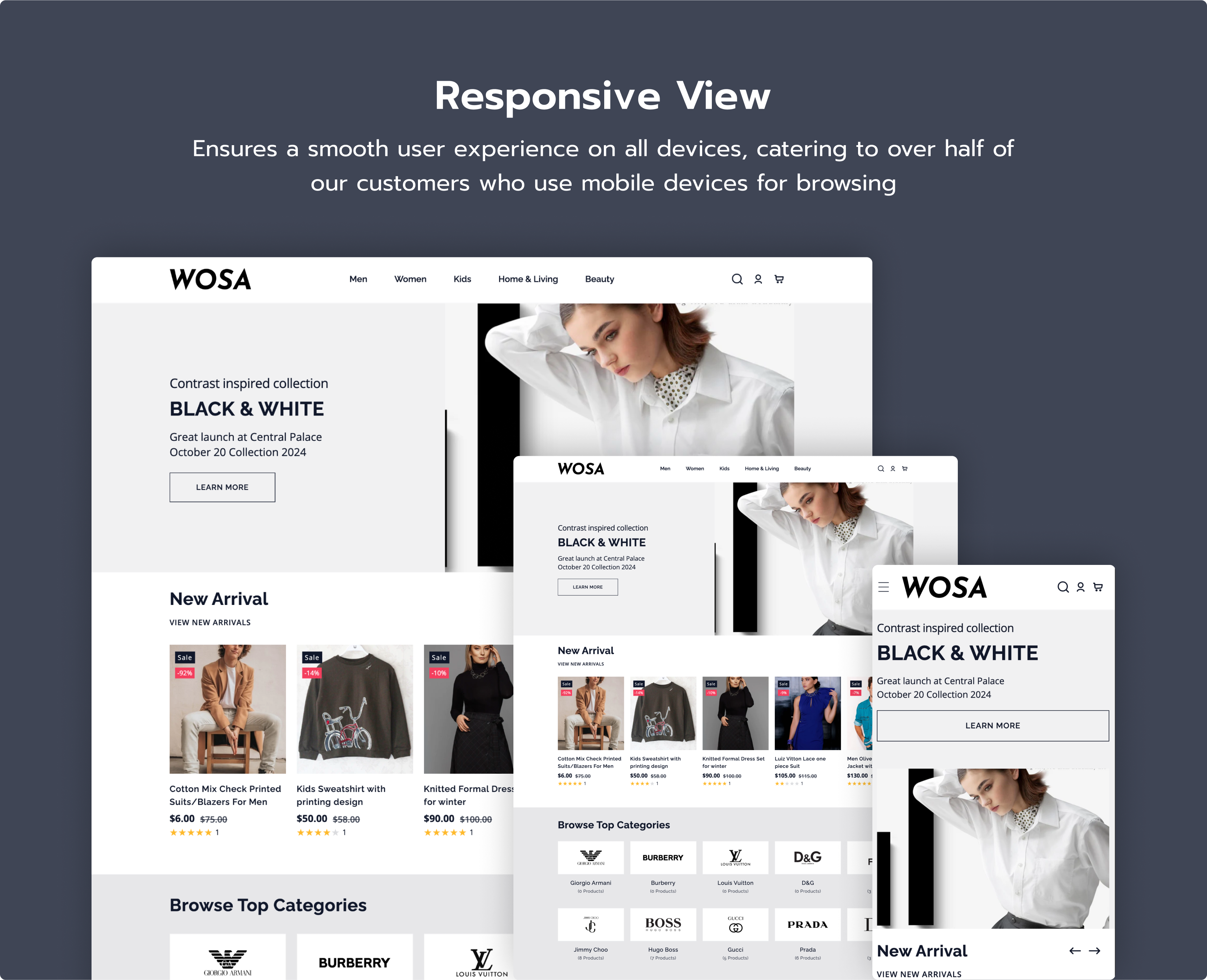 wosa shopify e-commerce theme responsive design