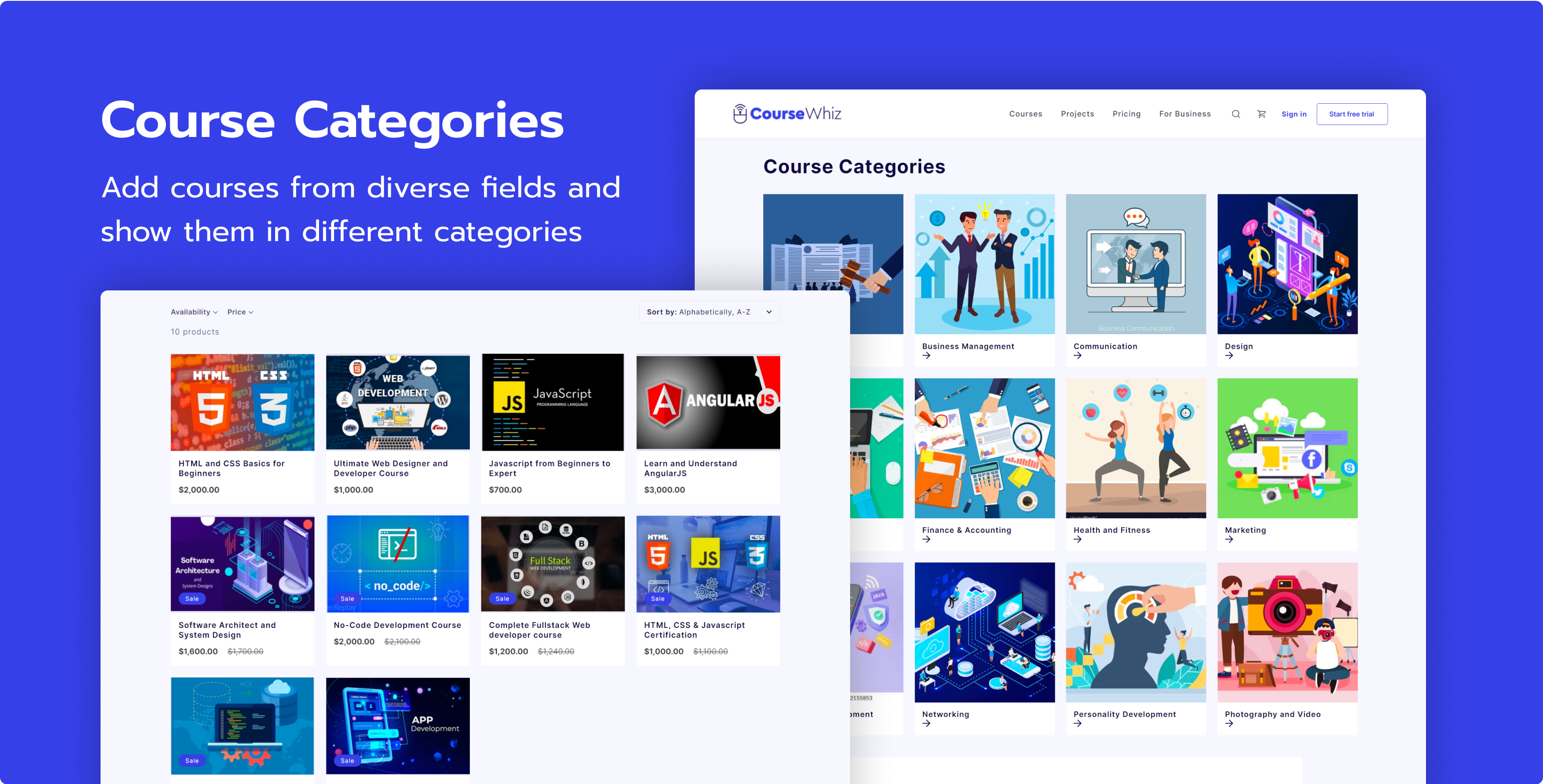 coursewhiz shopify e-commerce theme category page