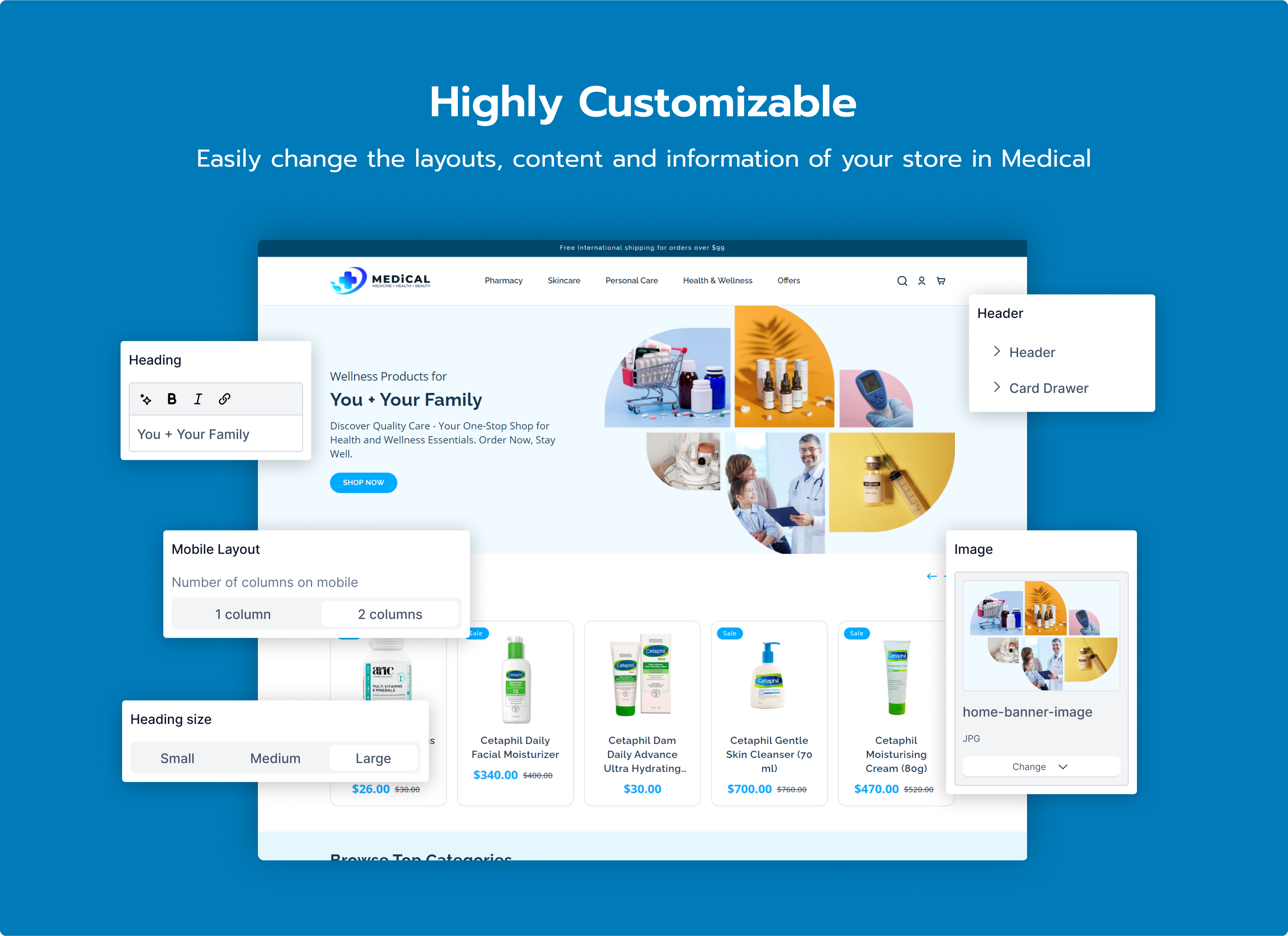 medical shopify e-commerce theme blog page